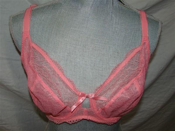 NWT Freya 34G USA Fancies Underwire Plunge Bra AA1011 Coral Lace 121973