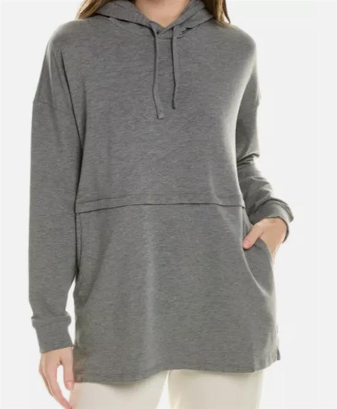 NWT Barefoot Dreams Malibu Luxe Lounge Hoodie M Gray #121981