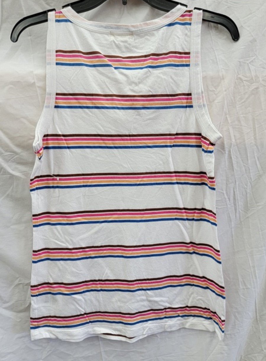 NWOT Anthropologie T.LA M Striped Scoop Neck White Cotton Tank Top 121986