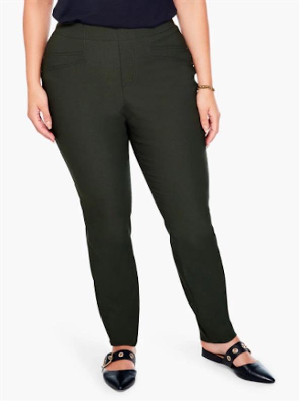 NWT Nic + Zoe 22W Wonderstretch Slim Leg Pants Beluga Green 121989