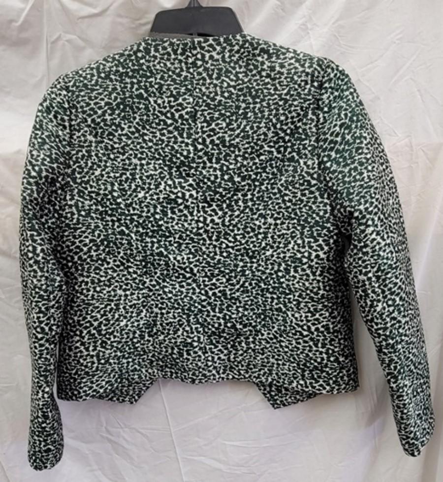 NWOT Ava XS Green Silver Animal Print Blazer Jacket 121991