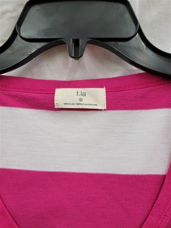 NWOT Anthropology T.LA S Striped Scoop Neck Pink White Cotton Tank Top 121992