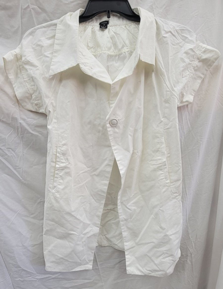 NWOT Aziz S Short Sleeve White One Button Jacket 121994