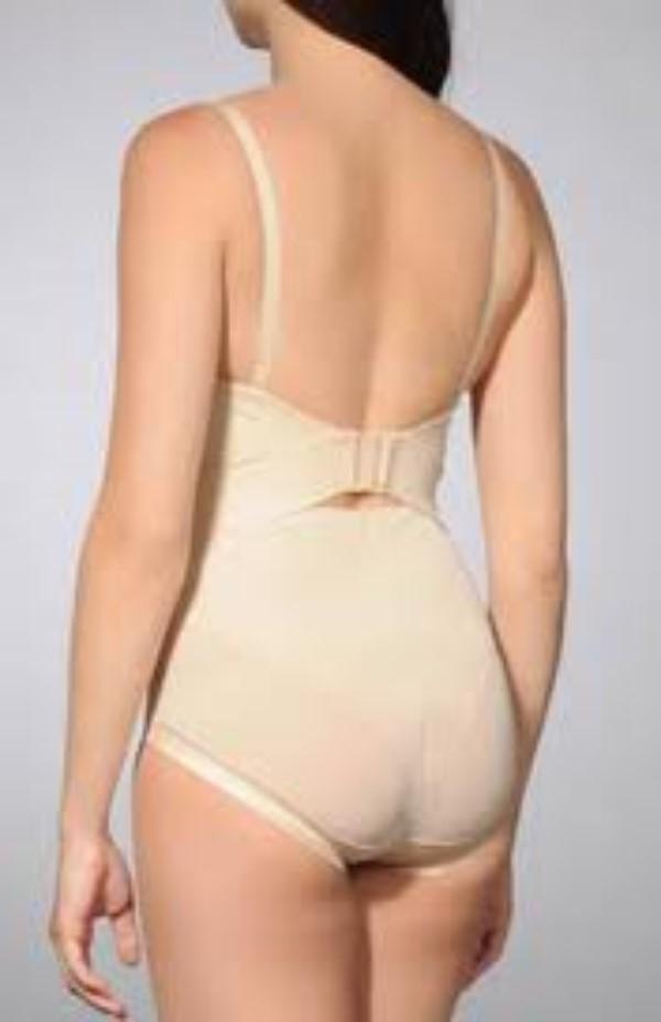NWOT Flexees 40c Easy Up Strapless Firm Control Bodybriefer 1256 Beige 122015