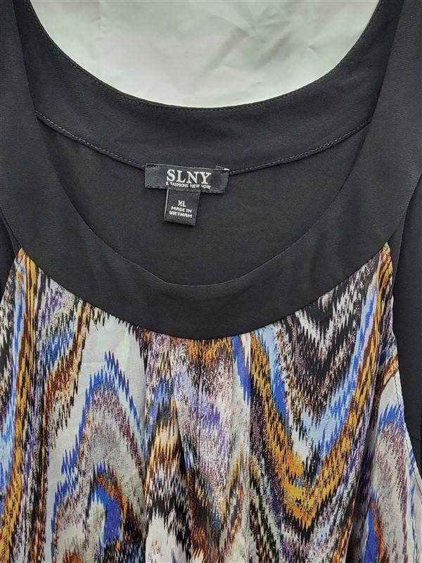 NWOT SLNY Sheer Overlay Sleeveless Body Con dress 122055