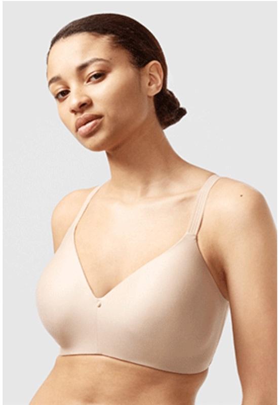 NWT Chantelle C 34DDD Comfort Wire-Free Bra 13G2 Beige 122075