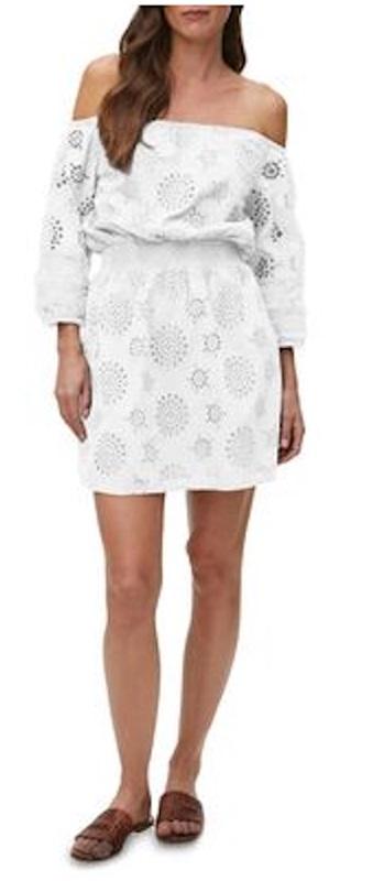 NWOT Michael Stars S Alessandra Off Shoulder Cotton Minidress White 122105