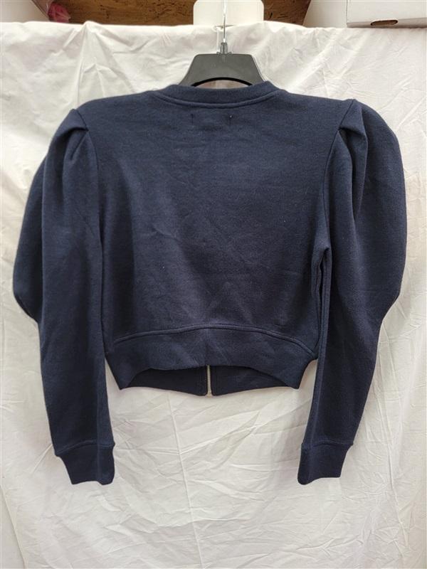 NWT B.O.G. Collective XS Zip Up Cropped Puffy Sleeve Jacket Blue 122119