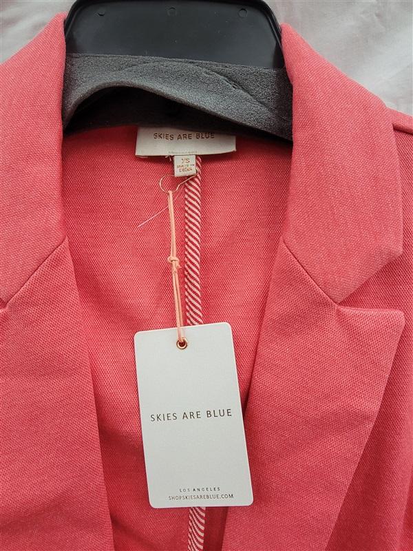 NWT Skies are Blue XS Asa Knit Blazer Jacket Coral 122121