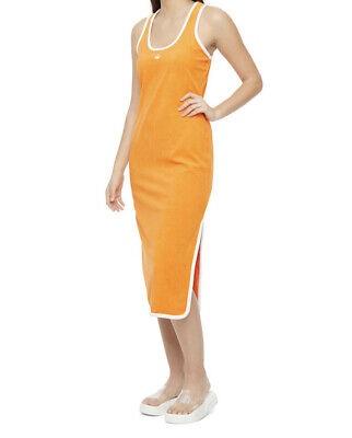 NWT Juicy Couture S Terry Cloth Swim Cover Up Midi T-shirt Dress Orange 122144