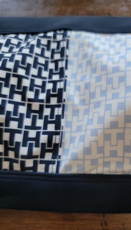 NWT Tommy Hilfiger L Iconic Colorblock Bandeau Bikini Swim Top 122166