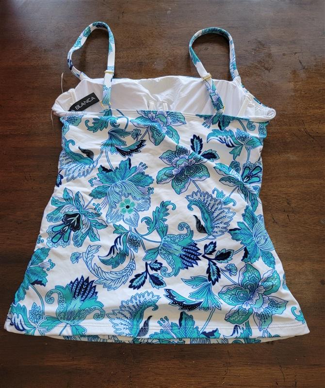 NWOT La Blanca 4 Santorini Underwire Bandeau Tankini Swim Top 122185