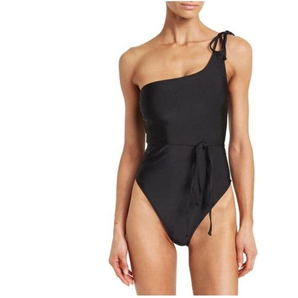 NWOT Good American sz XXL Shine One-Shoulder Black 1PC Swimsuit 121573