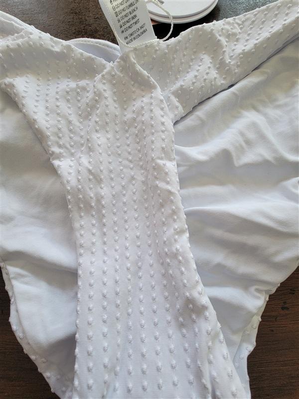 NWT PIlyq S Saw White High Cut Full Bikini Swim Bottom 122221