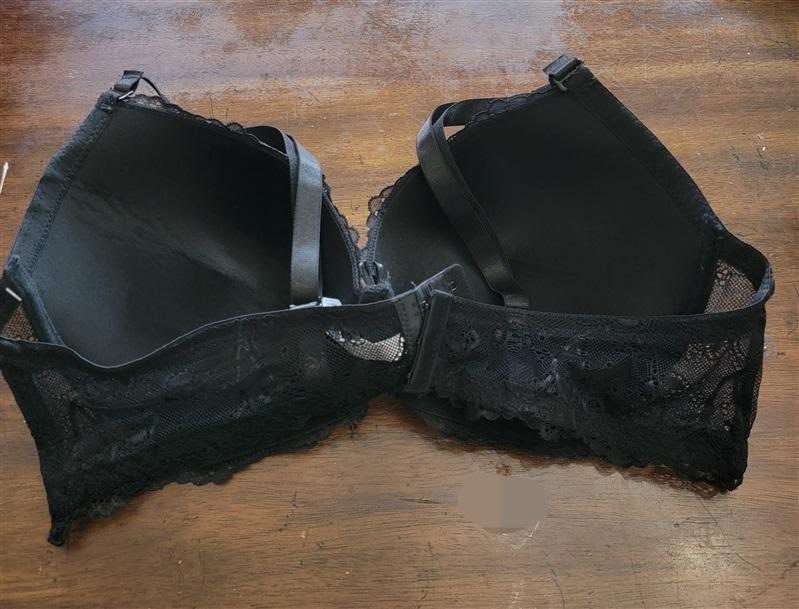 NWOT Parisian 42D Push Up Plunge Lace Bra Black 122224