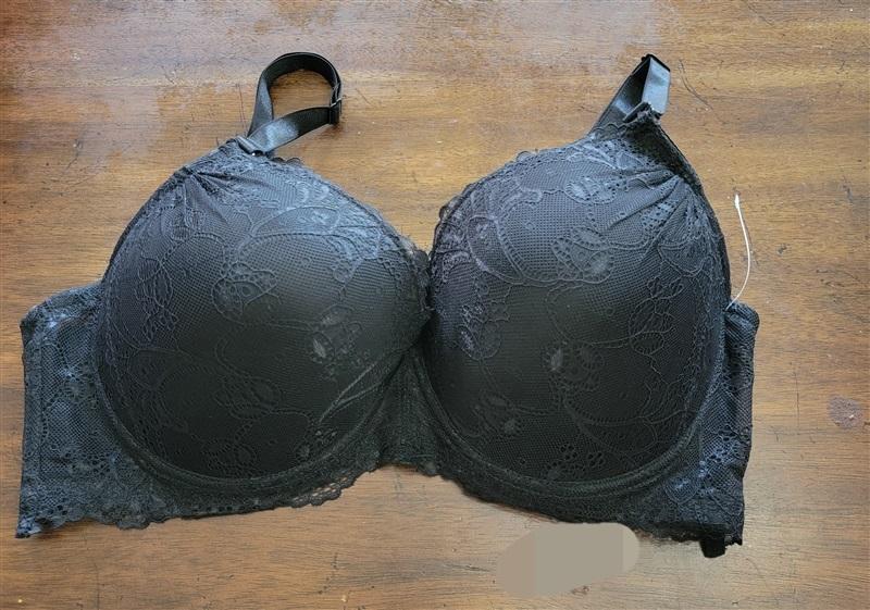 NWOT Parisian 42D Push Up Plunge Lace Bra Black 122224