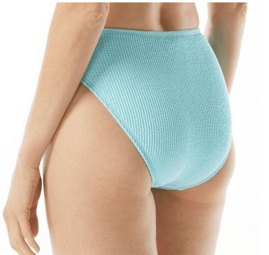 NWOT Michael Kors XS Textured High-Leg Bikini Turquoise 122227