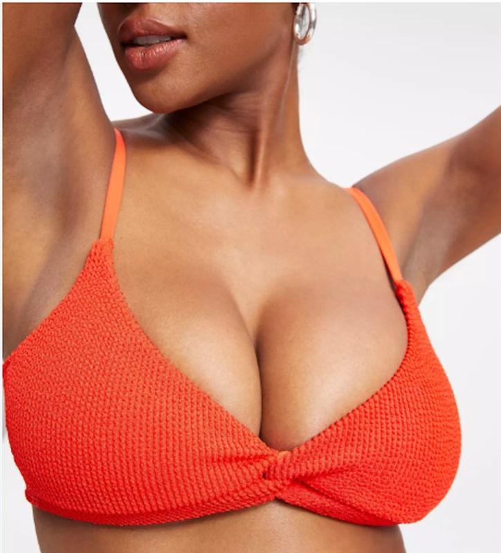 NWOT Good American LG ALWAYS FITS TWIST BIKINI TOP Red 122231