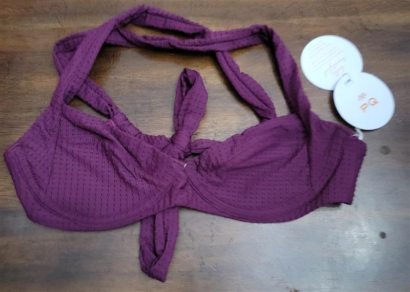 NWT Pilyq Jasmine S Underwired Bikini Swim Top Burgundy 122233