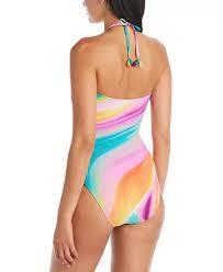 NWT Bleu Rod Beattie 8 Splash Out Rainbow Bandeau 1pc Swimsuit 122236