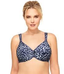 NWT Wacoal 36C Awareness Full Coverage Underwire Bra 855167 BLUE Cheetah 122250