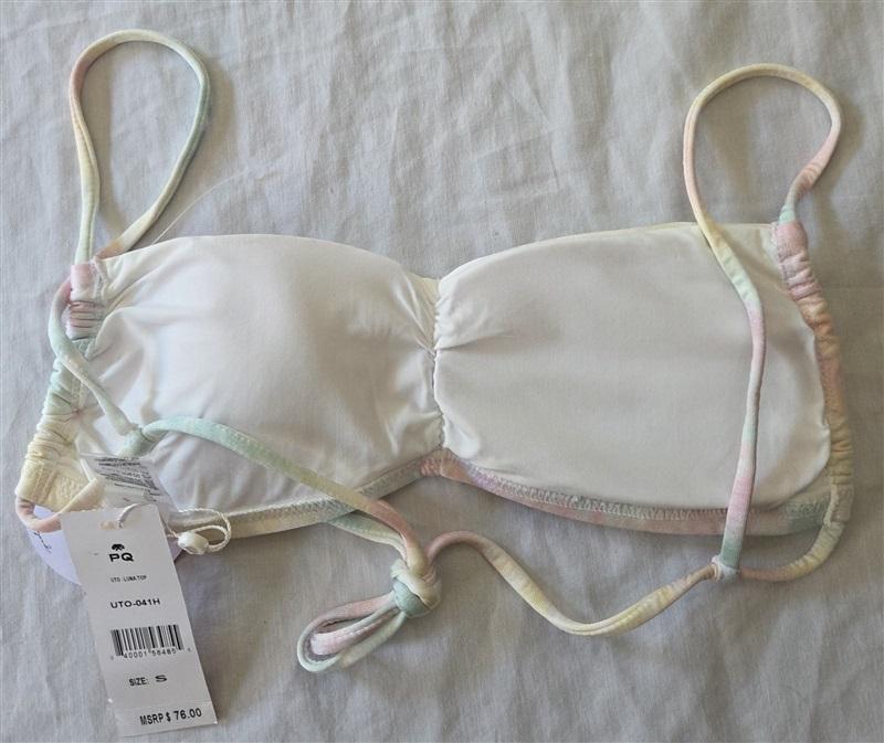 NWT Pilyq UTO Luna S Ruched Scoop Utopia Bikini Swim Top 122253