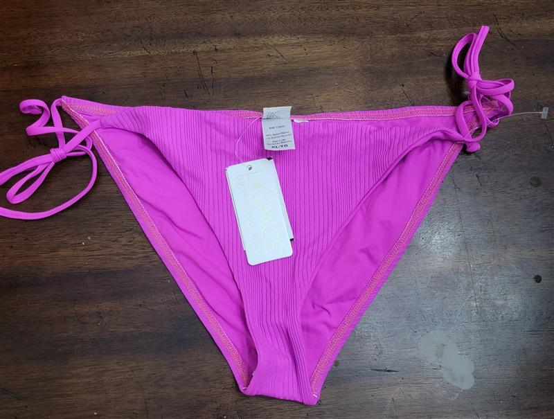 NWT L*Space XL Lily Ribbed Bikini Bottom Full Bright Fuchsia Purple 122255