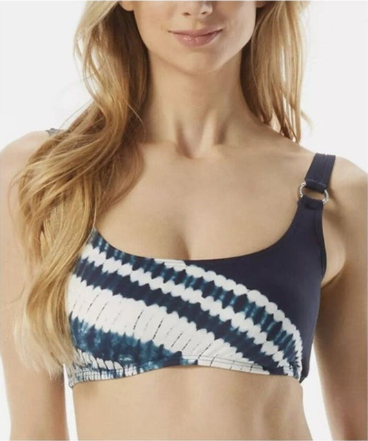 NWT Michael Kors XS Logo Ring U-Neck Bikini Top Tie Dye 122282