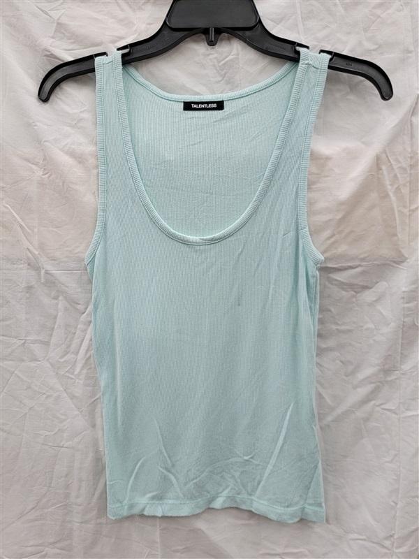 NWOT Talentless M Ribbed Scoop Neck Turquoise Tank Top 121992