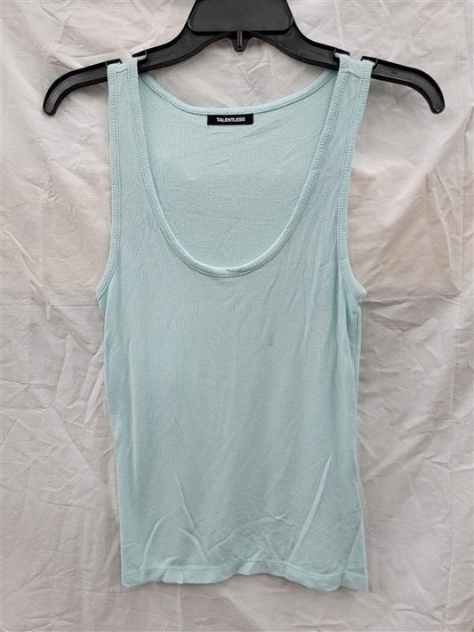 NWOT Talentless M Ribbed Scoop Neck Turquoise Tank Top 121992