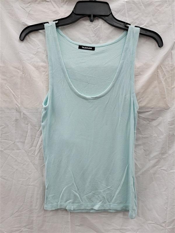 NWOT Talentless M Ribbed Scoop Neck Turquoise Tank Top 121992