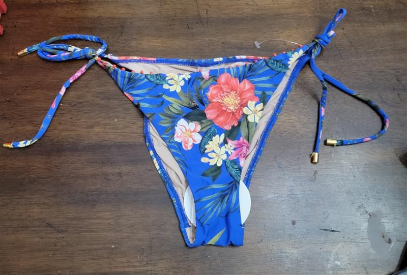 NWOT Pilyq PQ M Boca Tropical Tie Tassel Side Teeny Bikini Bottoms 122339