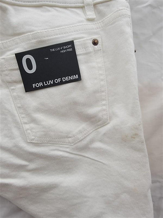 NWTD For Luv of Denim 0 White 4" Shorts High Rise Raw Edge 122358