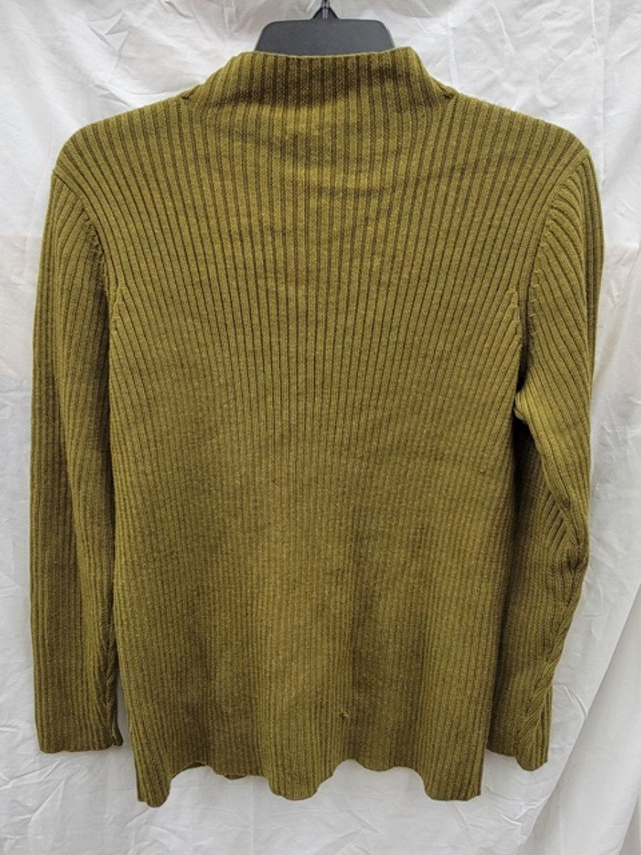 NWOT Eileen Fisher M Merino Wool Olive Green Turtle Neck Sweater 122360