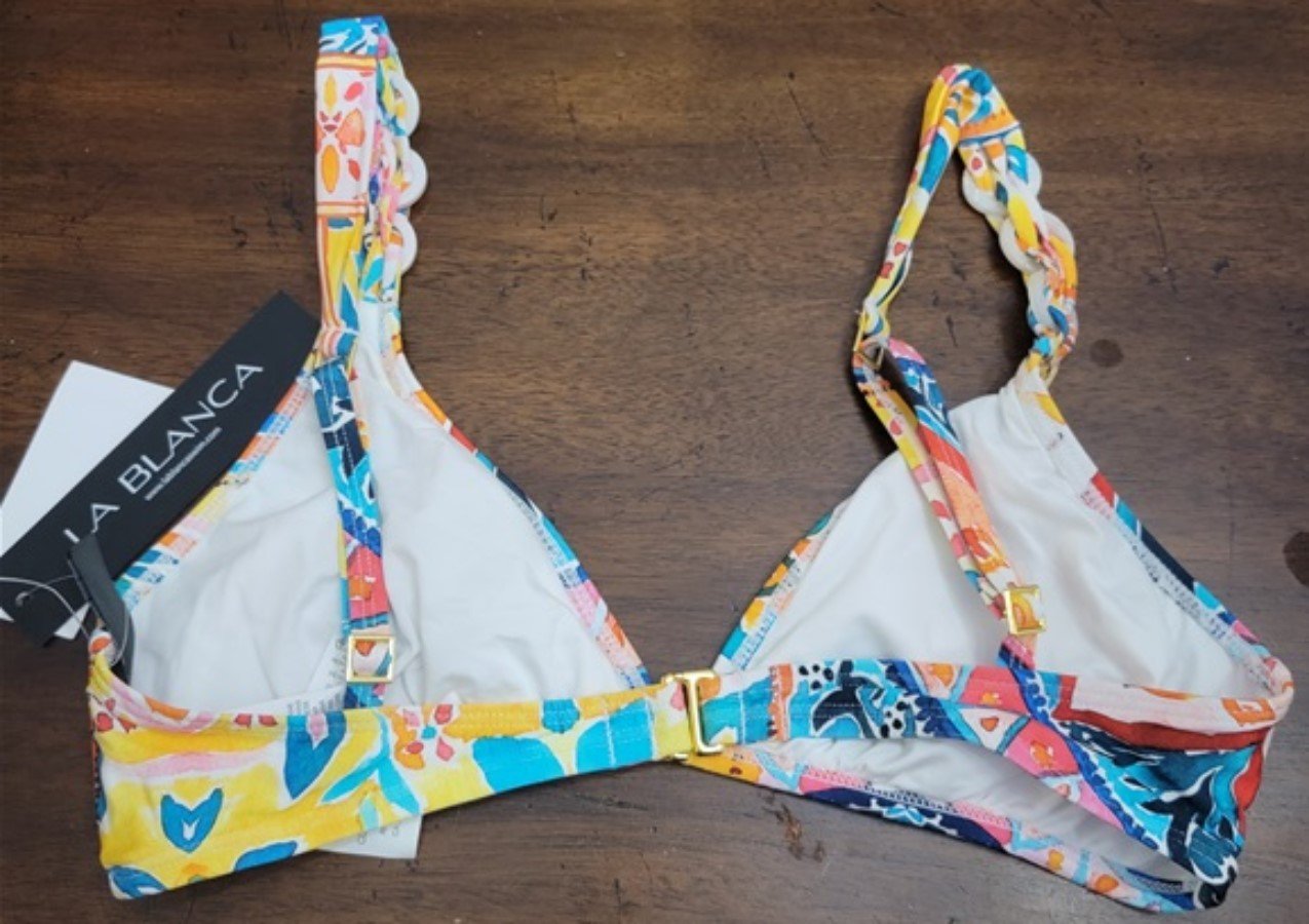 NWOT La Blanca 8 Soleil Over The Shoulder Triangle Bikini Swim Top 122362