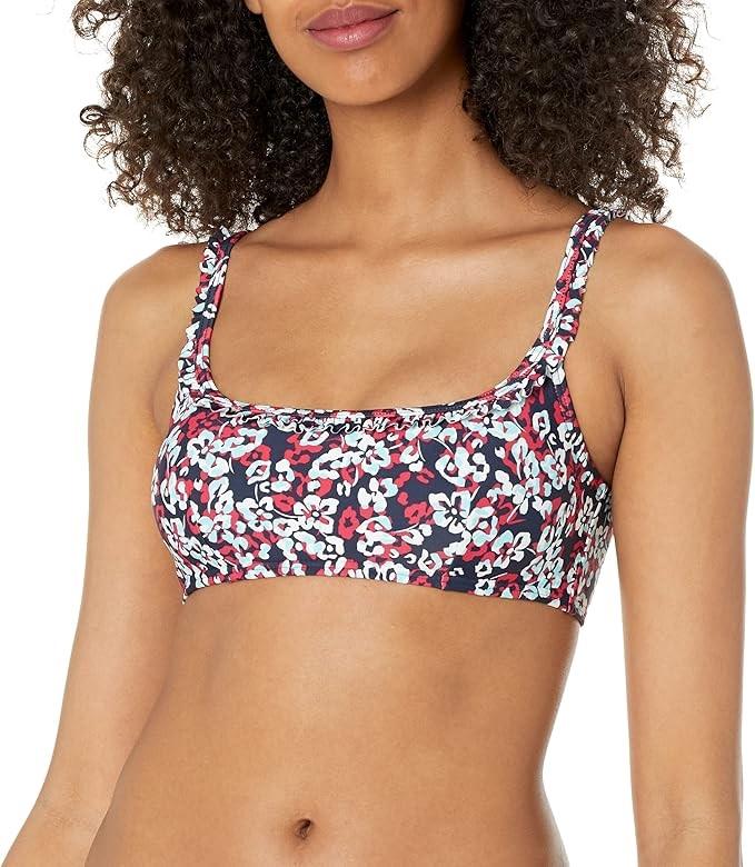 NWT Tommy Hilfiger S Ruffle Bikini Top Blue 122367