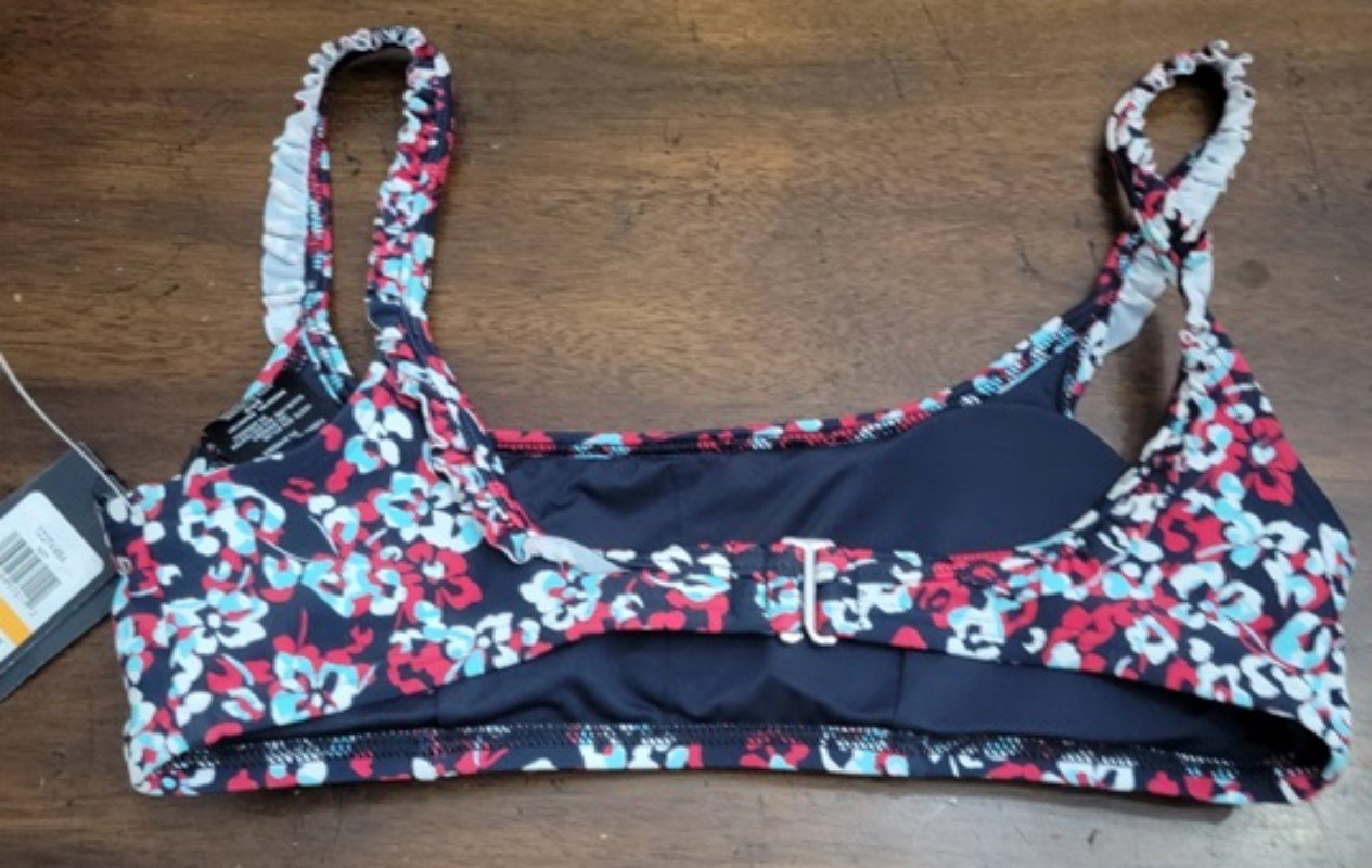 NWT Tommy Hilfiger S Ruffle Bikini Top Blue 122367
