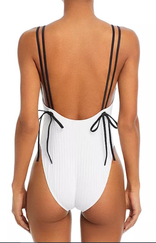 NWT Solid & Striped SM The Lynn White Black 1pc Swimsuit 122372