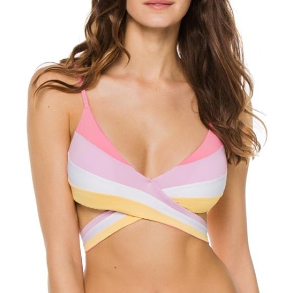 NWOT Becca Virtue S Color Code Wrap Bikini Swim TOp 122392