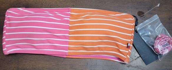 NWT Tommy Hilfiger M Bandeau Pink Orange Stripe Bikini Top 122395