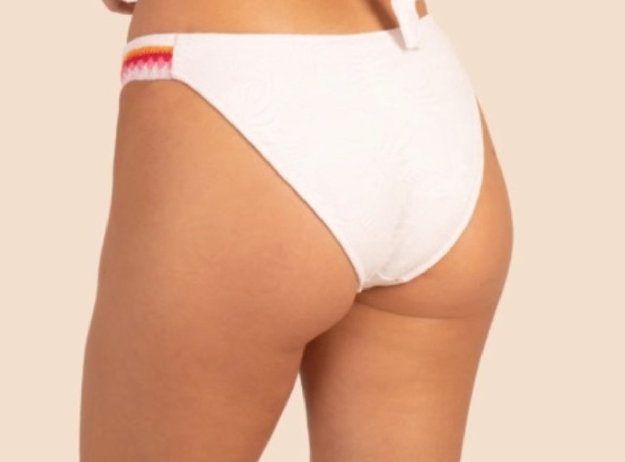NWOT Trina Turk 8 Tulum Tab Side White Bikini Swim Bottom 122398
