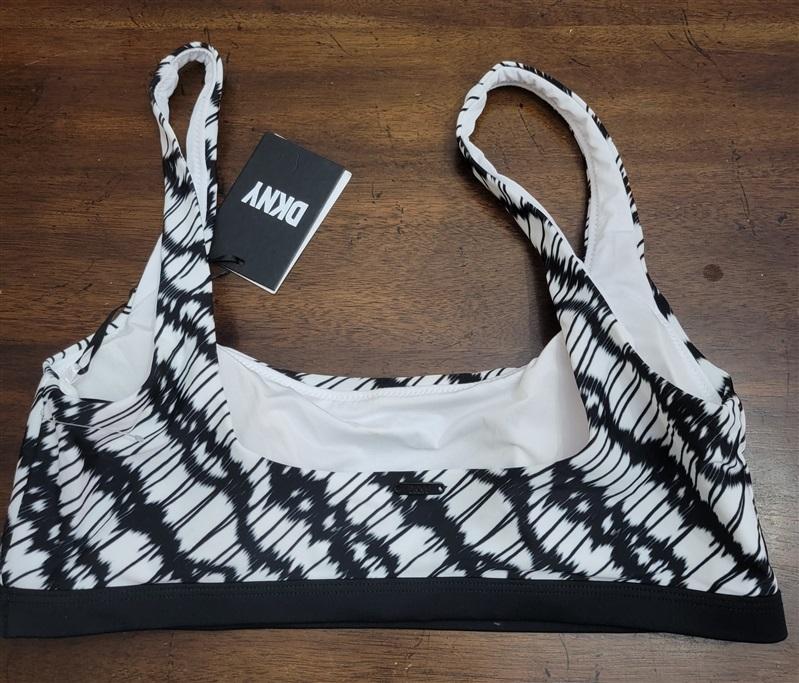 NWT DKNY L Print Bikini Swim Top 122410