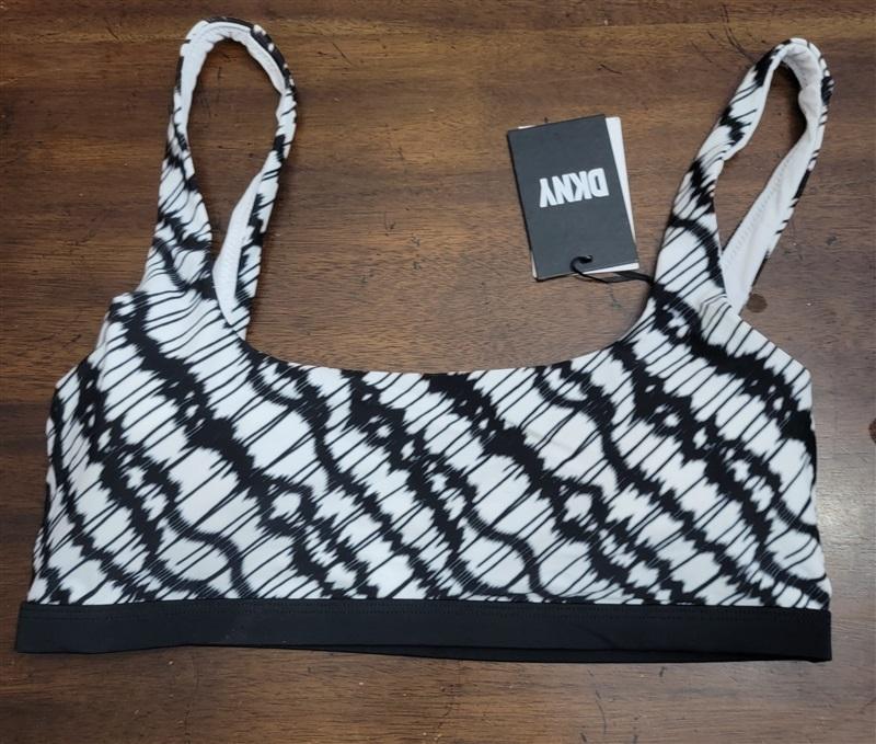 NWT DKNY L Print Bikini Swim Top 122410