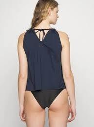 NWT MICHAEL KORS S Chain High-Neck Tankini Top Navy 122439