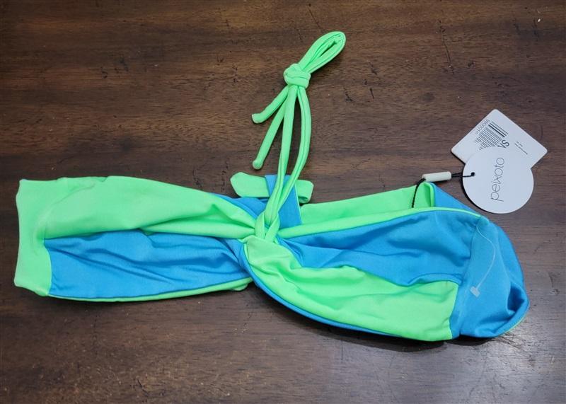 NWT Peixoto S Green Blue Bandeau Bikini Swim Top 122441