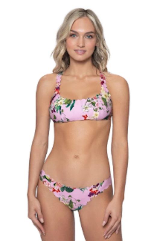 NWT Pilyq S Hibiscus Reversible Seamless Wave Bikini Bottom 122445