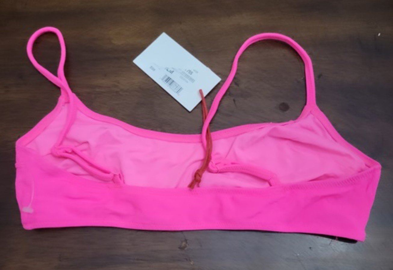 NWOTD Solid & Striped Pink Bandeau Bikini Swim Top 122446