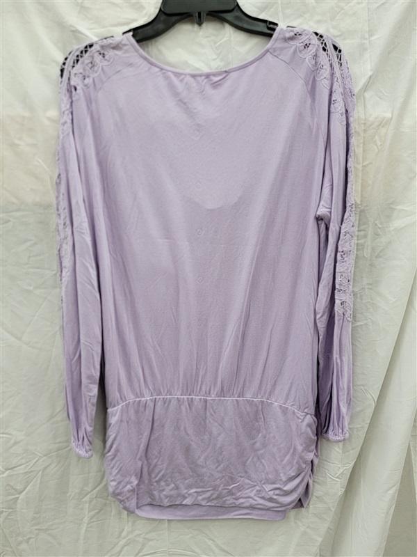 NWOTD Boston Proper XXS Blouson Purple Long sleeve Lace Top 122447