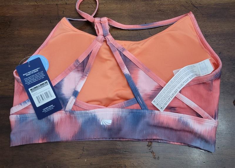 NWT Marika L Peach Echo WaterColor IKat Sports Bra 122451