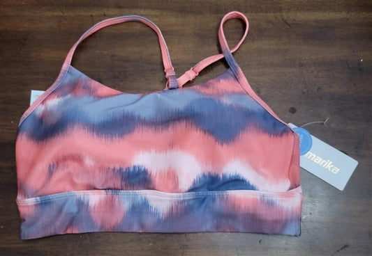 NWT Marika L Peach Echo WaterColor IKat Sports Bra 122451